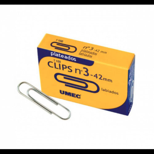 UMEC - CAJA 100 CLIP PLATEADO 42MM U200800 UMEC