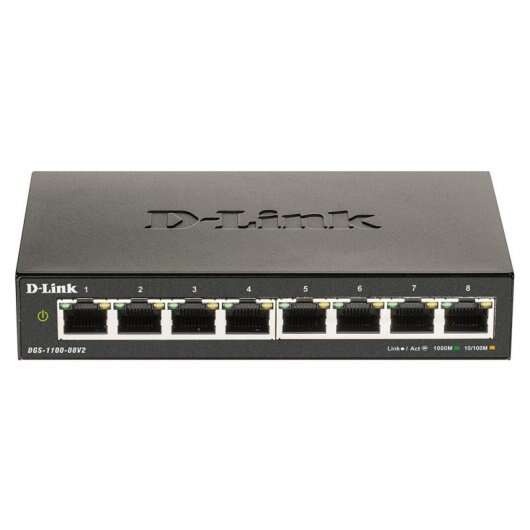 D-Link - DGS-1100-08V2 switch Gestionado L2 Gigabit Ethernet (10/100/1000) Negro