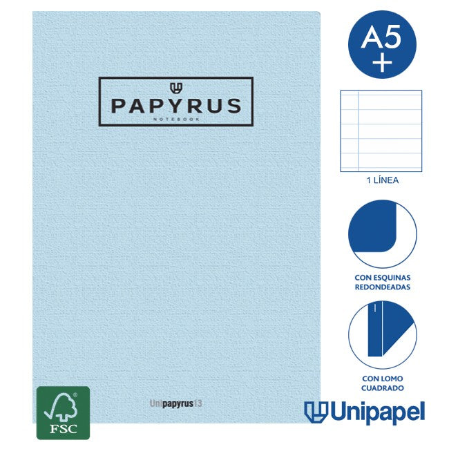 Papyrus - LIBRETA GRAPADA GOFRADA A5+ 48 HOJAS 90GR. 1 LINEA COLORES SURTIDOS PAPYRUS 88430699