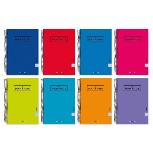 Papyrus - CUADERNO TAPA CARTON FORRADA EXTRADURA UNICLASIC 4º 80 HOJAS 90GR. 4X4 COLORES SURTIDOS PAPYRUS 88453099