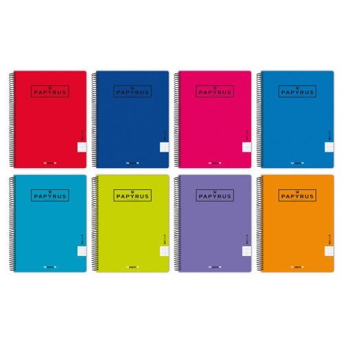 Papyrus - CUADERNO TAPA POLIPROPILENO EXTRADURA UNICOLOR5 A4+ 120 HOJAS 90GR. 5X5 COLORES SURTIDOS PAPYRUS 88462193