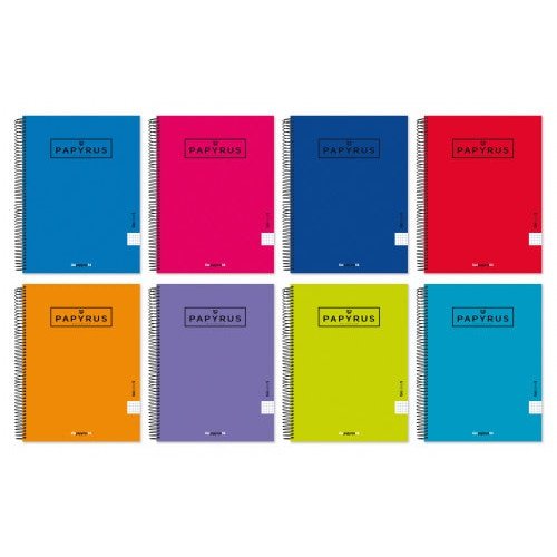 Papyrus - CUADERNO TAPA CARTON FORRADA EXTRADURA UNICOLOR5 A4+ 120 HOJAS 90GR. 5X5 COLORES SURTIDOS PAPYRUS 88463199