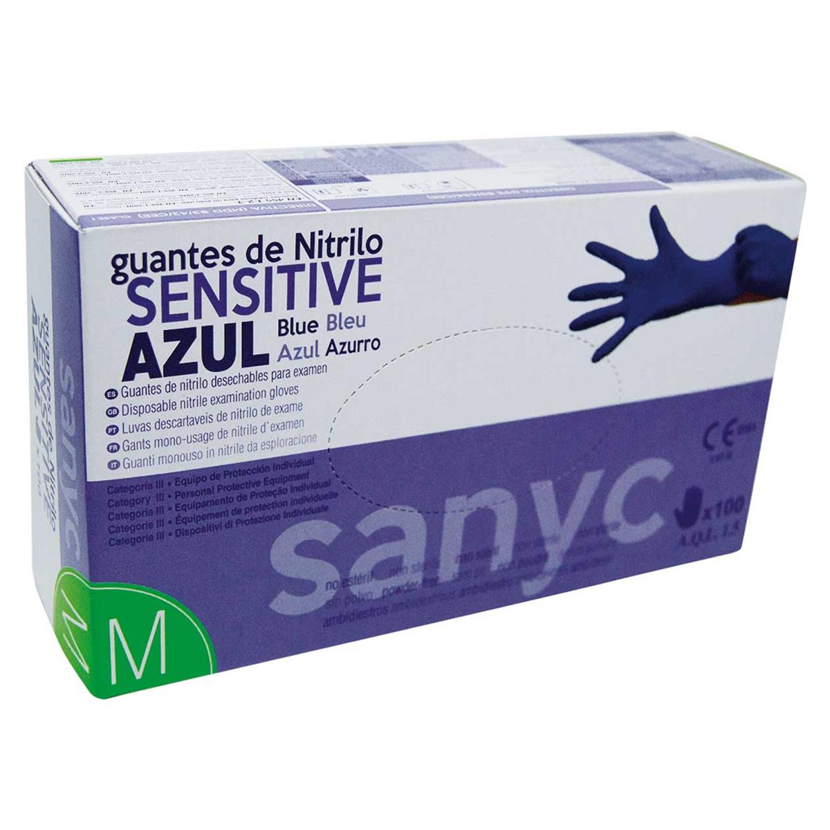 Sin Marca - PAQUETE DE 100 GUANTES NITRILO SENSITIVE S/P  T-M P-100 EXAMEN SANICEN GU104