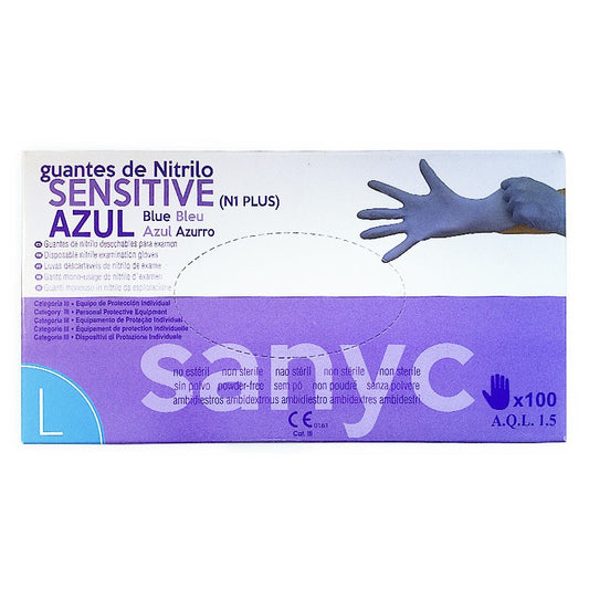 Sin Marca - PAQUETE DE 100 GUANTES NITRILO SENSITIVE S/P  T-G P-100 EXAMEN SANICEN GU105