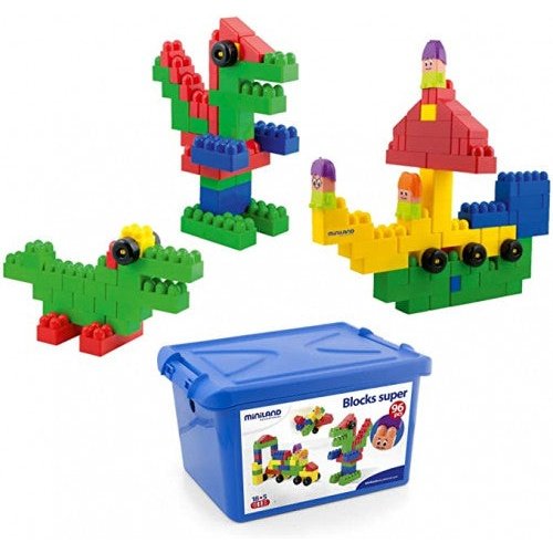 Miniland Educational - JUEGO SUPER BLOCKS 96 PIEZAS MINILAND 32338