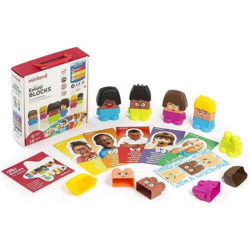 Miniland Educational - JUEGO EMOTIBLOCKS 6 PERSONAJES MINILAND 32350