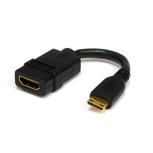 StarTech.com - Adaptador de 12 5cm Mini HDMI a HDMI - HDMI de Alta Velocidad 4K - Convertidor 4K 30Hz Ultra HD - HDMI 1.4 - Conectores Chapados en Oro - Mini HDMI UHD 4K - Negro