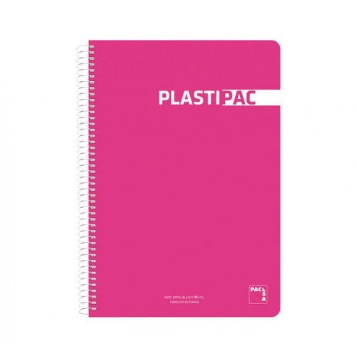 Pacsa - CUADERNO PLASTIPAC 90 GRS. TAPA POLIPROPILENO 4º 80 HOJAS LISO CON MARGEN SURTIDO PACSA 16573