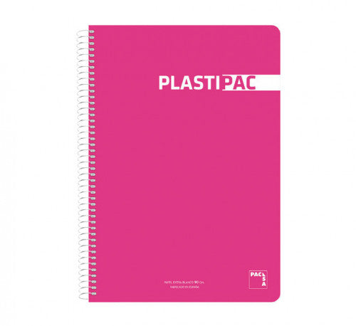 Pacsa - CUADERNO PLASTIPAC 90 GRS. TAPA POLIPROPILENO 4º 80 HOJAS LISO CON MARGEN SURTIDO PACSA - Pack de 5 Unidades -.16573