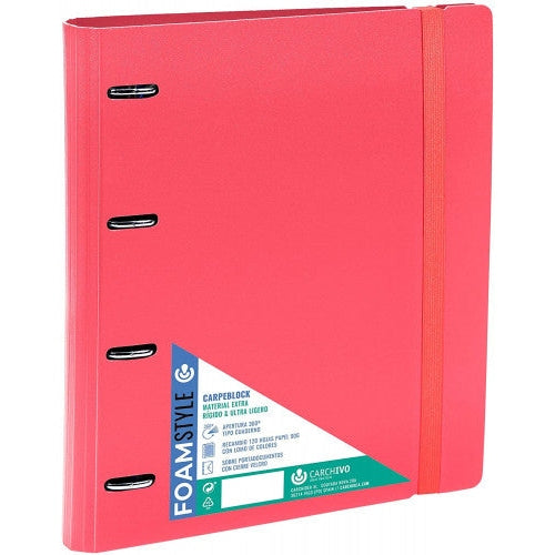 CARCHIVO - CARPEBLOCK POLIPROPILENO RIGIDO FOAM STLYE 4/35 120H ROJO CARCHIVO - Pack de 4 unidades - 12407412