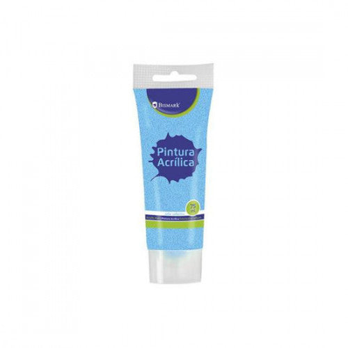 Bismark - BOTE PINTURA ACRILICA 75 ML AZUL CON GLITTER BISMARK 328674