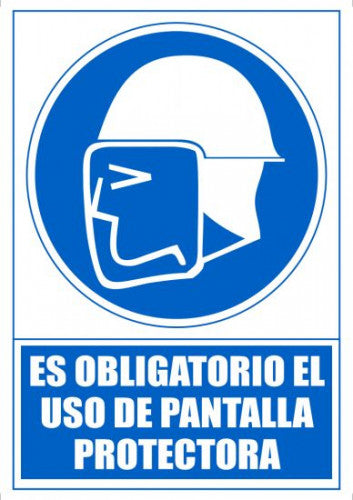 Archivo 2000 - SEÑAL OBLIGATORIO USO DE PANTALLA PROTECTORA 210 X 297MM PVC AZUL ARCHIVO 2000 6173-04 AZ