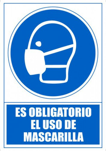 Archivo 2000 - SEÑAL OBLIGATORIO EL USO DE MASCARILLA 210 X 297MM PVC AZUL ARCHIVO 2000 6173-11 AZ