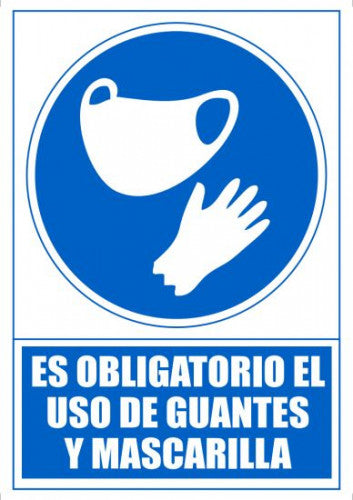 Archivo 2000 - SEÑAL OBLIGATORIO EL USO GUANTES Y MASCARILLA 210 X 297MM PVC AZUL ARCHIVO 2000 6173-12 AZ