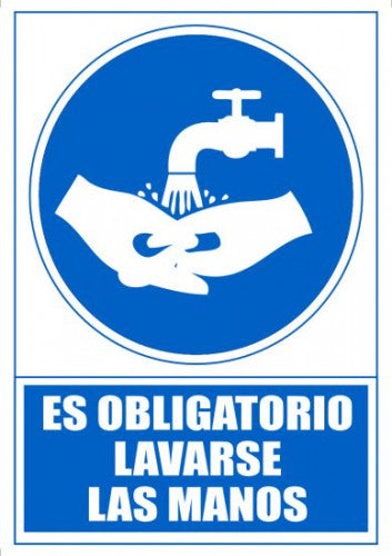 Archivo 2000 - SEÑAL OBLIGATORIO LAVARSE LAS MANOS 210 X 297MM PVC AZUL ARCHIVO 2000 6173-13 AZ