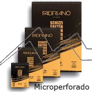 Fabriano - BLOC ESPIRAL MICROPERFORADO PARA ESBOZO A5 90 GR 60 HOJAS. FABRIANO F56614821