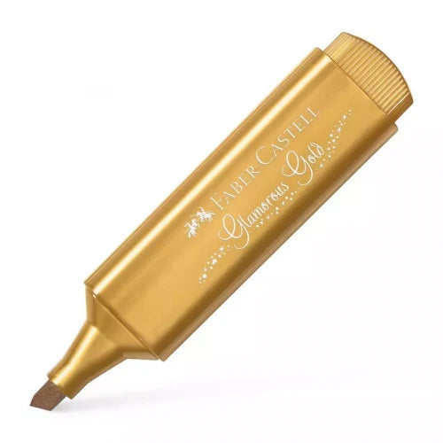 Faber-Castell - Pack 10 Unid. MARCADOR TEXTLINER METÁLICO. COLOR: ORO. FABER CASTELL 154650