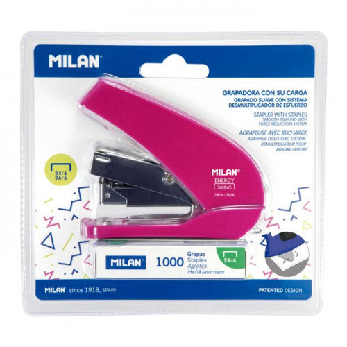 Milan - BLÍSTER GRAPADORA COMPACTA ENERGY SAVING ROSA ACID NUEVO MILAN 191071P