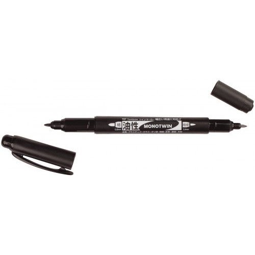 Tombow - ROTULADOR MONO TWIN PERMANENTE CON DOBLE PUNTA FINA Y GRUESA. NEGRO. TOMBOW OS-TME33