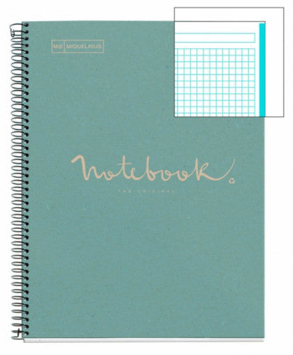 Miquelrius - CUADERNO 100% RECICLADO NB-1 A4 80HOJAS ECOAZUL EMOTIONS MIQUELRIUS - Pack de 5 unidades - 6092