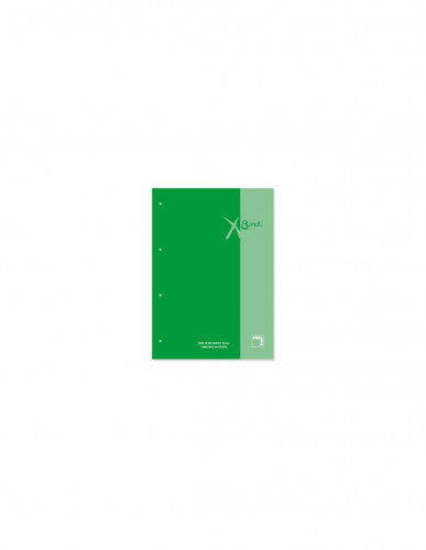 Pacsa - RECAMBIO XBLOCK DIN A4 TAPA CARTÓN 4 TALADROS 80 HOJAS PAPEL 90GRS. CUADRICULA 5X5 + GRECA COLOR VERDE OSC. PACSA - Pack de 5 Unidades - 21160