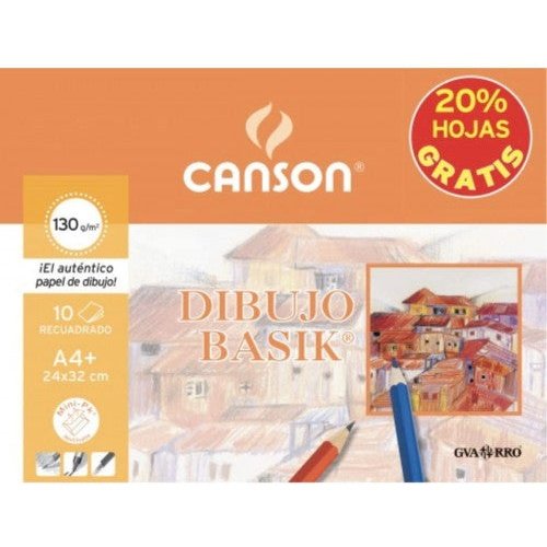 Canson - MINIPACK PROMO 24X32 10H DIBUJO BASIK RECUADRO 130G 20% HOJAS GRATIS GUARRO CANSON C400110487