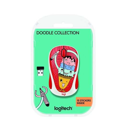 Logitech M238 Doodle Collection Raton Inalambrico USB 1000dpi - 3 Botones - Uso Ambidiestro 1 pieza(s)