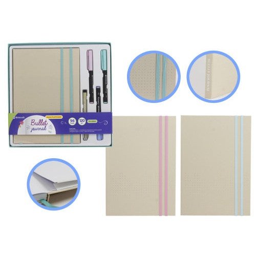 Bismark - SET  LIBRETA BULLET KRAFT + ROTULADORES PINCEL Y BOLIGRAFO BISMARK INGRAF 330620