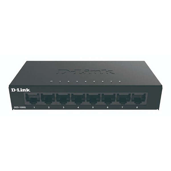 D-Link - DGS-108GL switch No administrado Gigabit Ethernet (10/100/1000) Negro