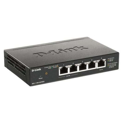 D-Link - DGS-1100-05PDV2 switch Gestionado Gigabit Ethernet (10/100/1000) Energía sobre Ethernet (PoE) Negro