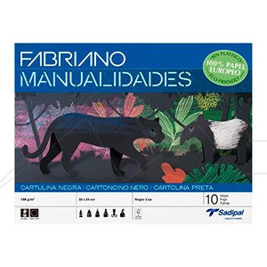 Fabriano - BLOC 10 HOJAS MANUALIDADES CARTULINA NEGRA FABRIANO S0400004