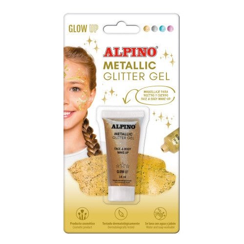 Alpino - BLÍSTER MAQUILLAJE CON COLOR Y PURPURINA GLITTER DORADO ALPINO DL000602