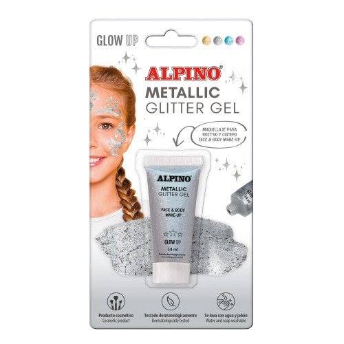 Alpino - BLÍSTER MAQUILLAJE CON COLOR Y PURPURINA GLITTER PLATA ALPINO DL000601