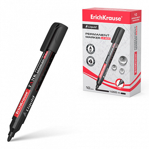 ErichKrause - MARCADOR PERMANENTE CON TINTA LÍQUIDA LP-600 COLOR NEGRO ERICH KRAUSE 48769