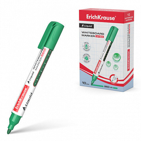 ErichKrause - MARCADOR PIZARRA BLANCA CON TINTA LÍQUIDA LIQUID LW-600  TINTA COLOR VERDE ERICH KRAUSE 56096