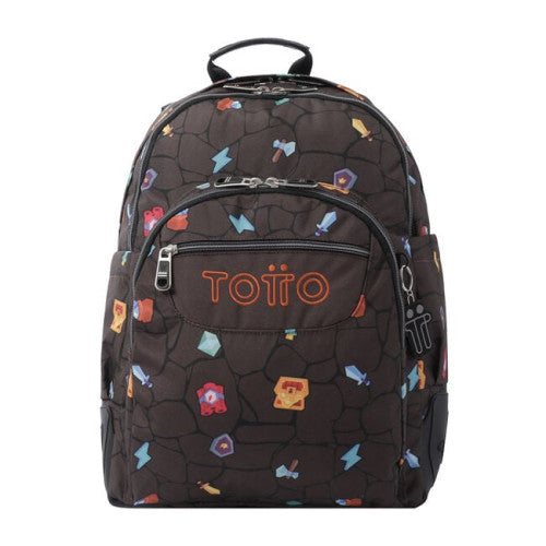 Totto - MOCHILA ESCOLAR ESTAMPADO VIDEOJUEGO - CRAYOLES TOTTO MA04ECO029-2210N-3Y7