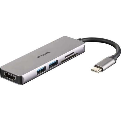 D-Link - DUB-M530 base para portátil y replicador de puertos Alámbrico USB 3.2 Gen 1 (3.1 Gen 1) Type-C Aluminio  Negro