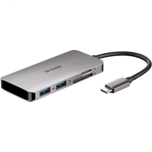 D-Link Hub USB-C 6 en 1 Lector SD, MicroSD, HDMI 4K, USB-C, 2x USB 3.0 1 pieza(s)