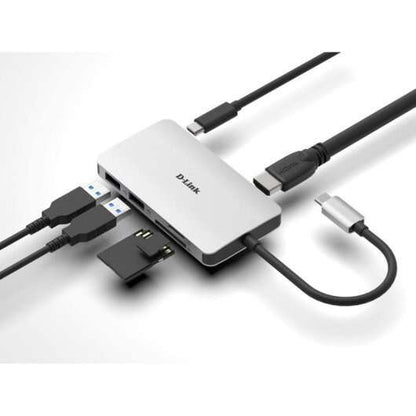 D-Link Hub USB-C 6 en 1 Lector SD, MicroSD, HDMI 4K, USB-C, 2x USB 3.0 1 pieza(s)