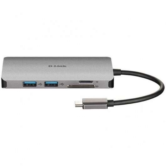 D-Link - DUB-M810 base para portátil y replicador de puertos Alámbrico USB 3.2 Gen 1 (3.1 Gen 1) Type-C Plata