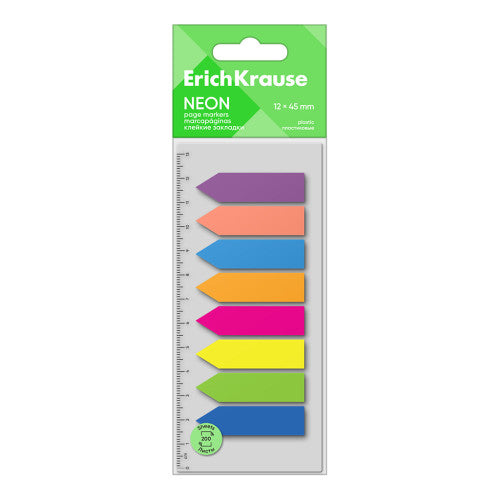 ErichKrause - BLISTER 200 MARCAPAGINAS NEON FLECHAS 12X45MM 8 COLORES ERICH KRAUSE 61559 ERICH