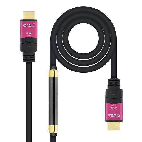 Nanocable - 10.15.3720 cable HDMI 20 m HDMI tipo A (Estándar) Negro  Rosa