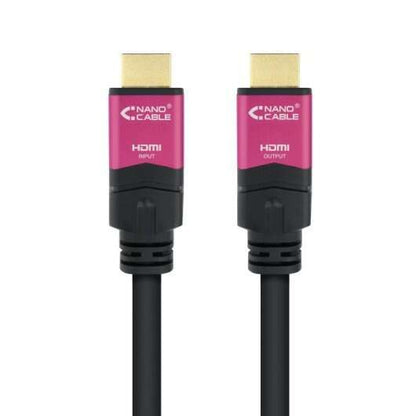 Nanocable - 10.15.3725 cable HDMI 25 m HDMI tipo A (Estándar) Negro  Rosa