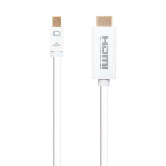 Nanocable - Cable conversor Mini DP a HDMI  Mini DP/M - HDMI/M  Blanco  2.0 M