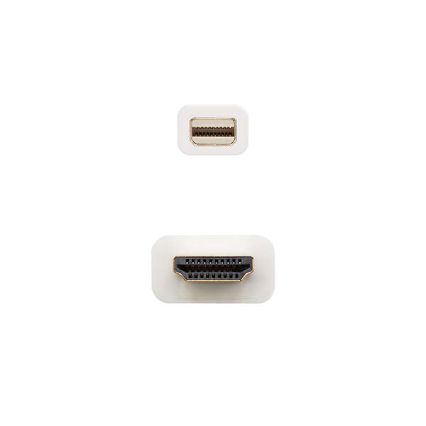 Nanocable - Cable conversor Mini DP a HDMI  Mini DP/M - HDMI/M  Blanco  2.0 M