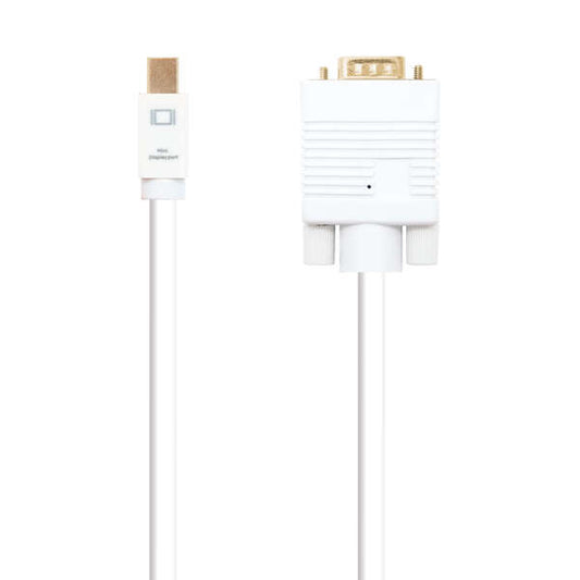 Nanocable - Cable conversor Mini DP a VGA  Mini DP/M - VGA/M  Blanco  2.0 M