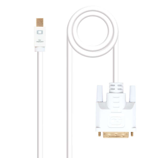 Nanocable - Cable conversor Mini DP a DVI  Mini DP/M - DVI/M  Blanco  5.0 M