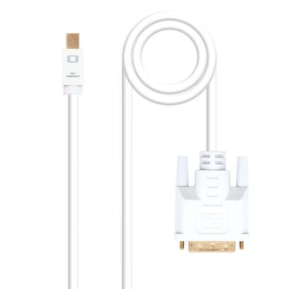 Nanocable - Cable conversor Mini DP a DVI  Mini DP/M - DVI/M  Blanco  5.0 M