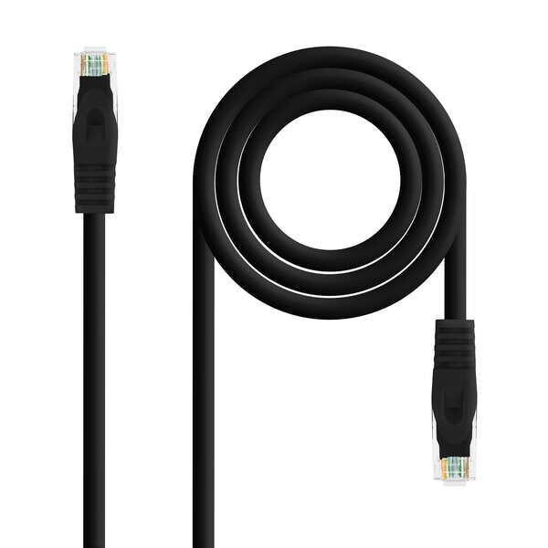 Nanocable Cable de Red Latiguillo RJ45 LSZH Cat.6a UTP AWG24 0.50m - Color Negro 1 pieza(s)