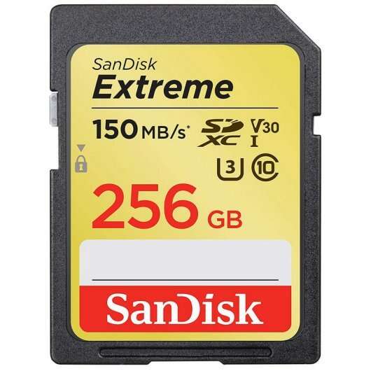 Sandisk Extreme Tarjeta SDXC 256GB UHS-I V30 U3 Clase 10 150MB/s 1 pieza(s)